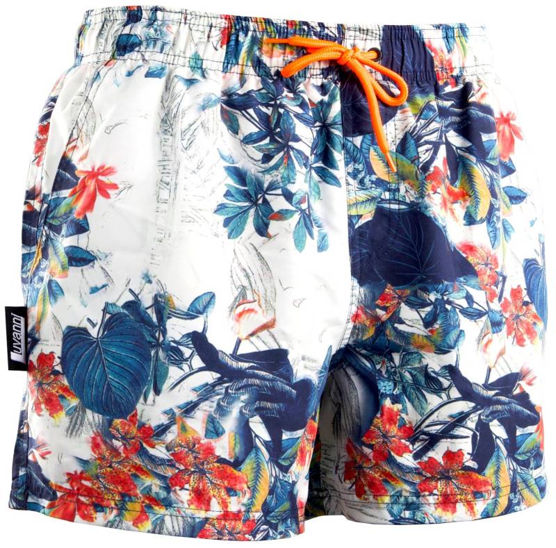 Luvanni Badehose Badehose Herren Schnelltrocknende Beachshorts 29v2 Badeshorts Kordelzug Boardshorts Schwimmhose Männer Jungle Blatt Blumen von Luvanni