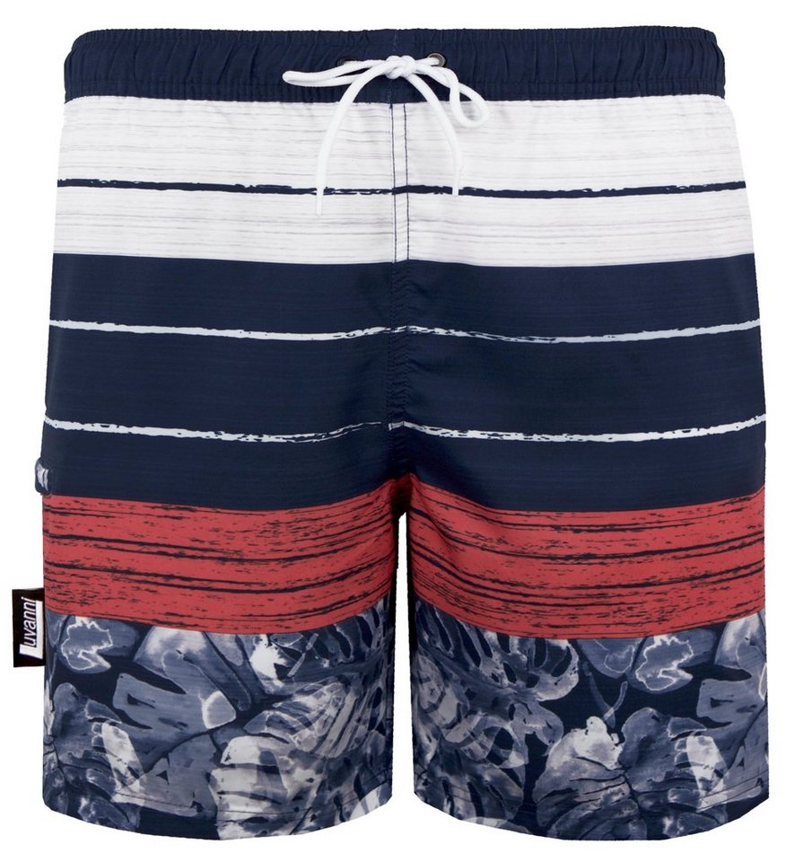 Luvanni Badehose Badehose Herren Schnelltrocknende Beachshorts Boardshorts Badeshorts mit Eingriffstaschen, seitliche Reißverschlusstasche von Luvanni