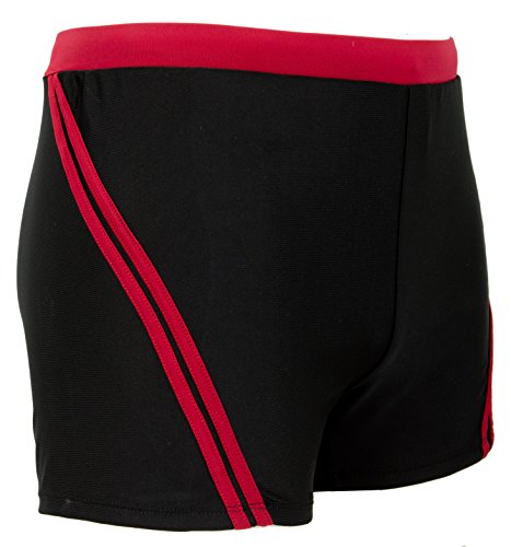 Luvanni Badehose für Herren Schwimmhose Männer kurz eng anliegend Badeshorts gestreift Streifen rot blau Streifenmuster Farbe gestreift 5XL von Luvanni