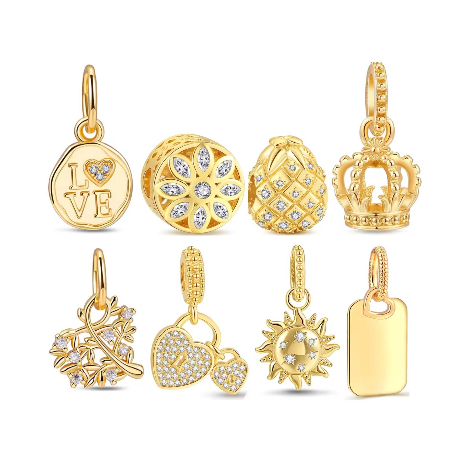 18K Vergoldet Charm S925 Silber Für Pandora Armband Anhänger von Luvarin