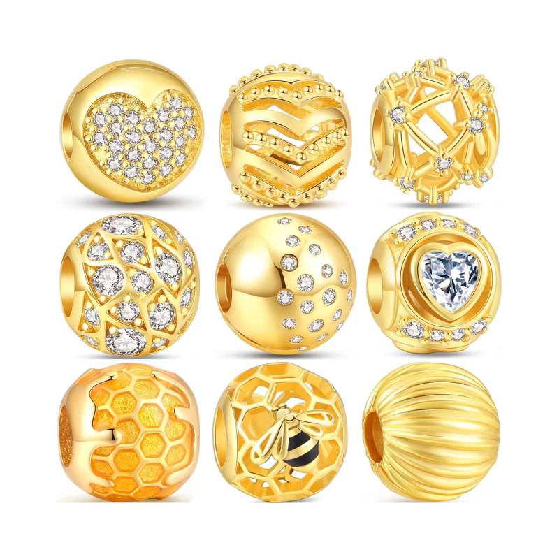 18K Vergoldete Spacer Charm - S925 Silber Pandora Kompatibel von Luvarin