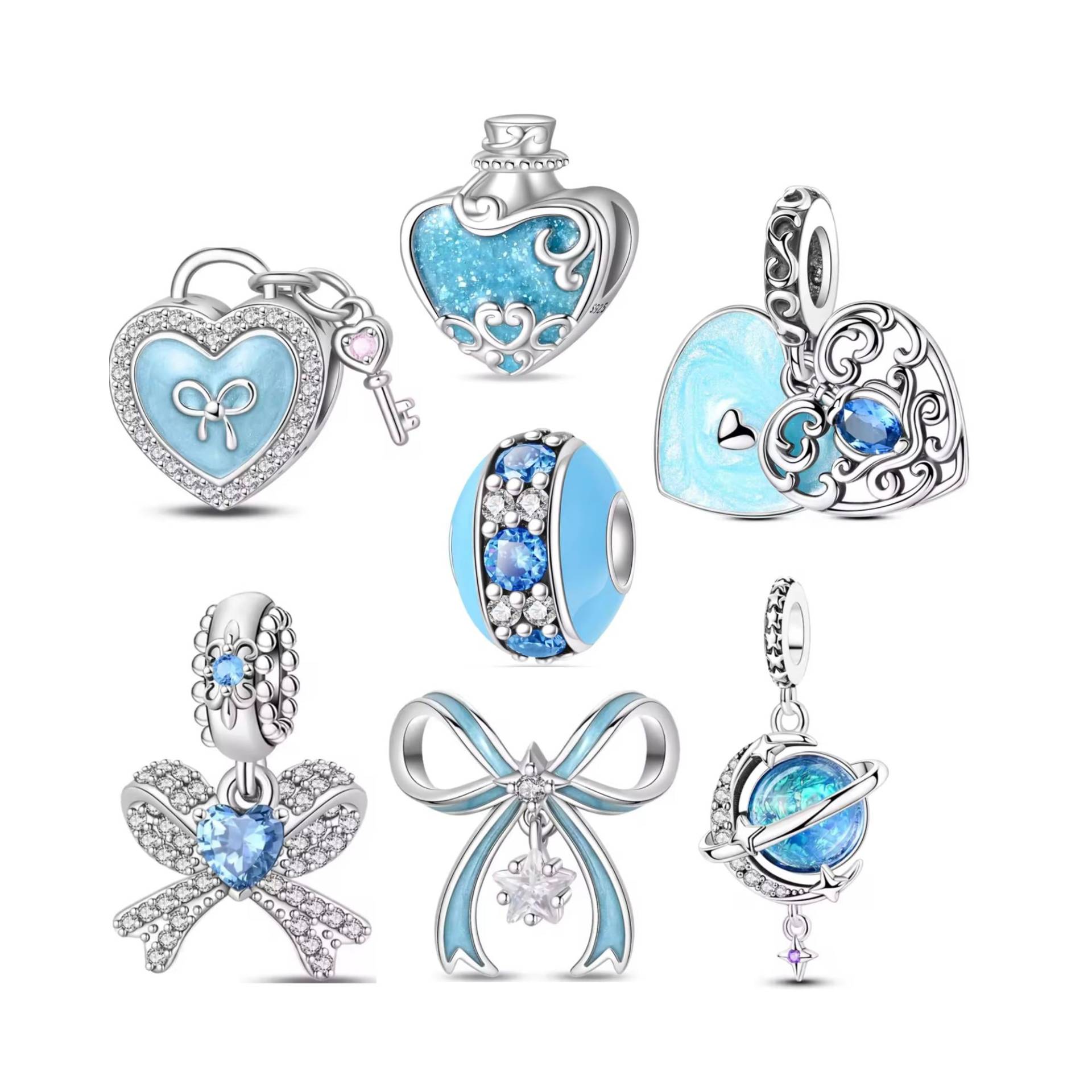 Blau Anhänger Charms, S925 Silber, Für Pandora Armband, Kaufen 3 Get 70% Sale von Luvarin