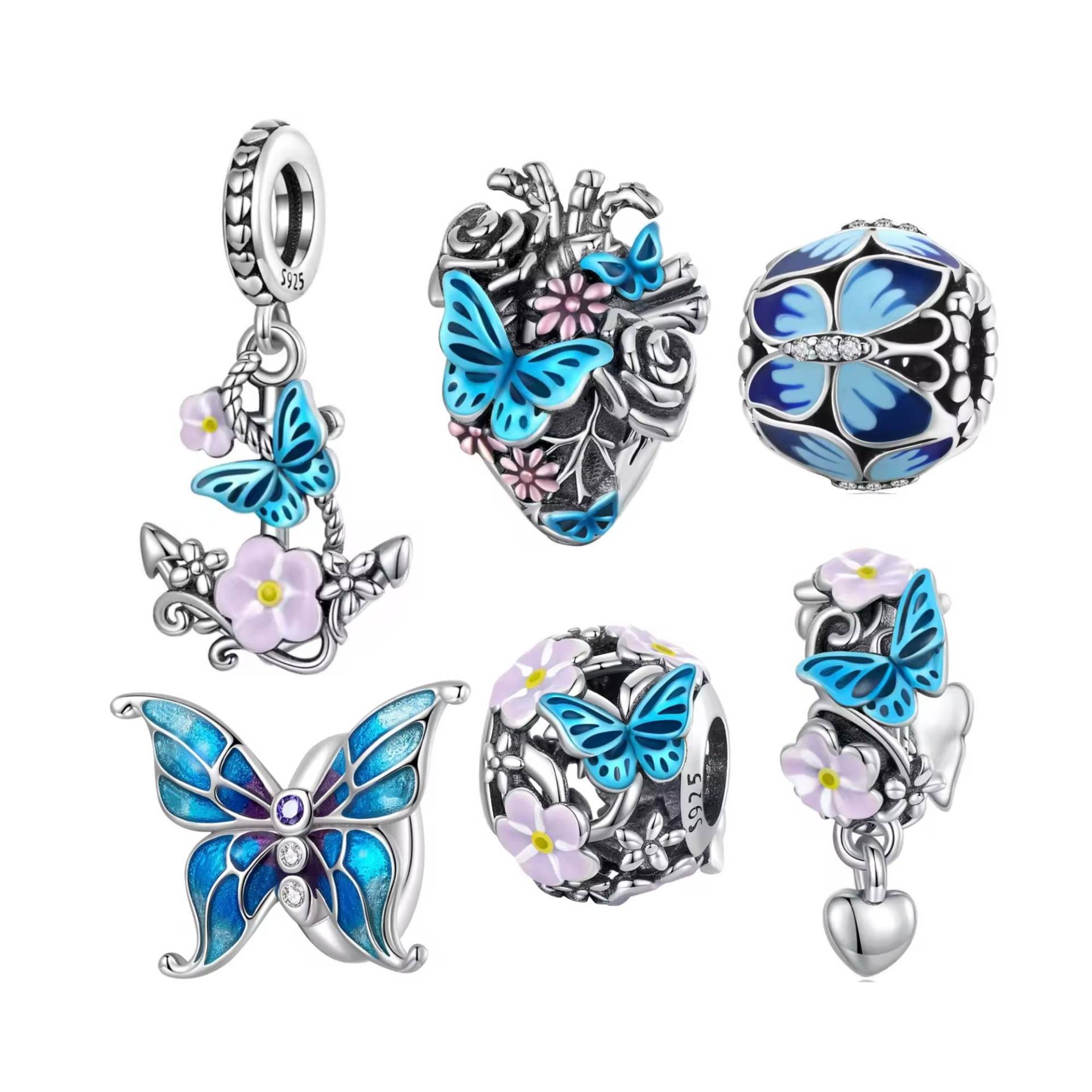 Blau Schmetterling Charms, S925 Silber, Für Pandora Armband, Kaufen 3 Erhalten 70% Sale von Luvarin