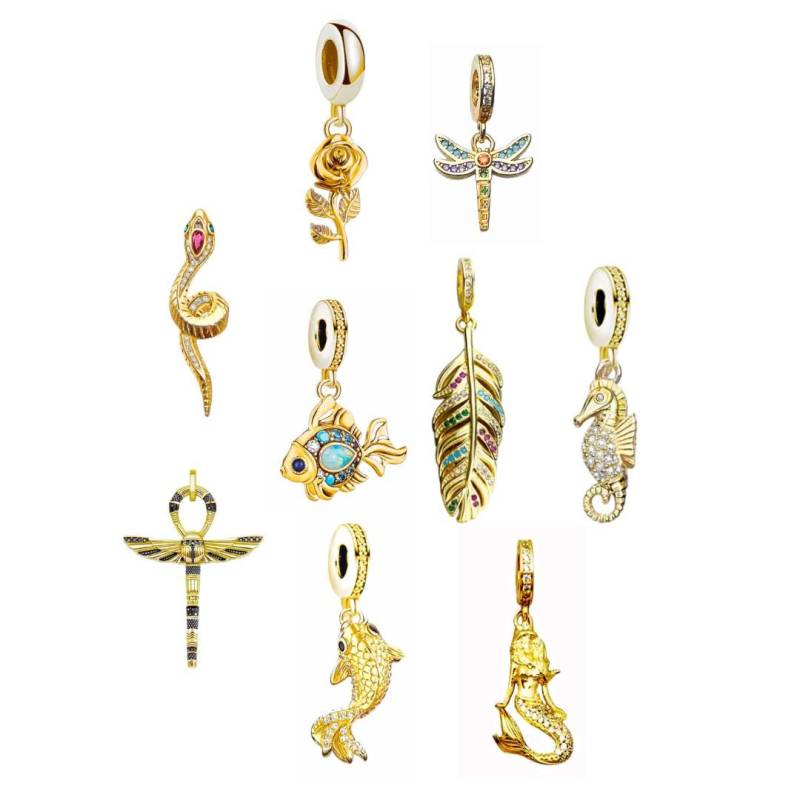 Gold Anhänger Charme 18K Vergoldet, S925 Silber Für Pandora Armbänder, Kaufen 3 Erhalten 70% Sale von Luvarin