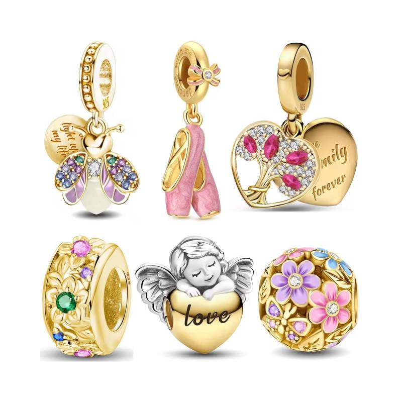 Gold Charms Für Pandora Armband, S925 Silber, Kaufen 3 Erhalten 70% Sale von Luvarin