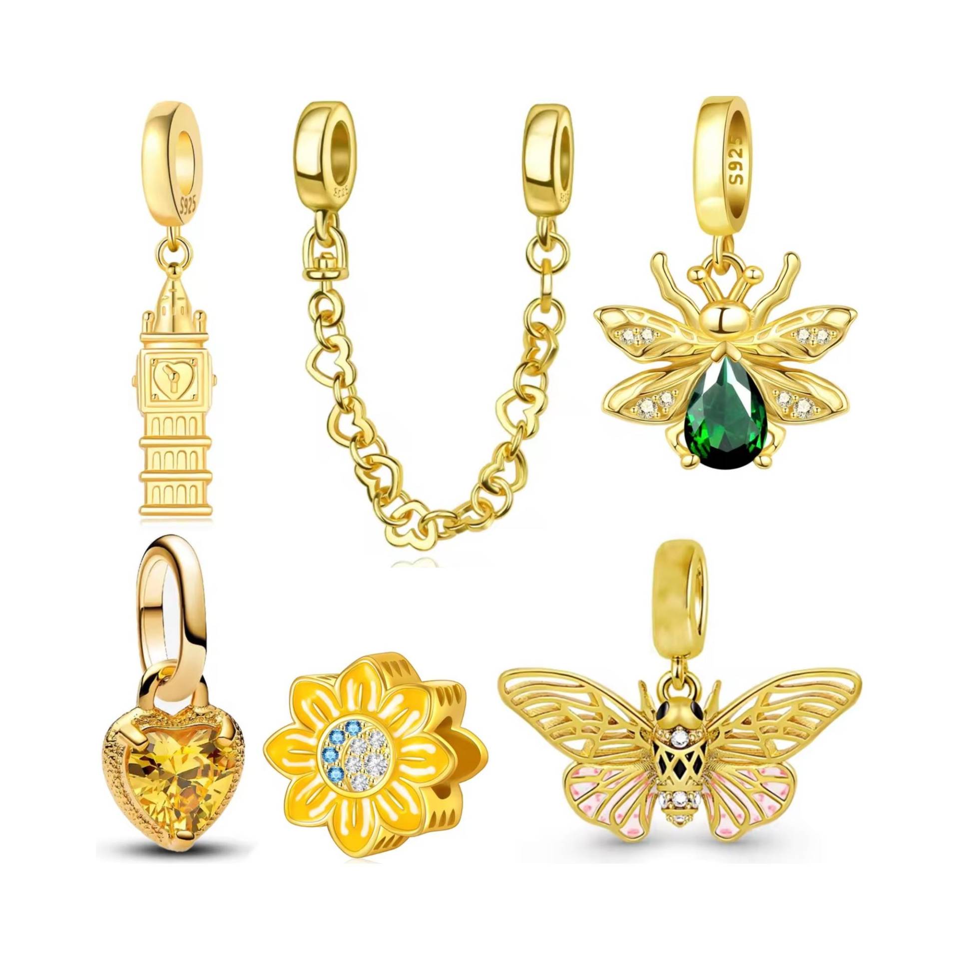 Gold Charms Für Pandora Armband, S925 Silber, Kaufen 3 Erhalten 70% Sale von Luvarin