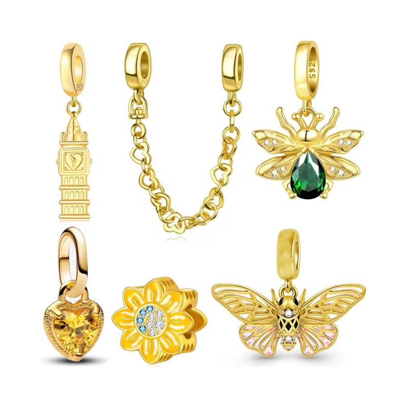Gold Charms Für Pandora Armband, S925 Silber, Kaufen 3 Erhalten 70% Sale von Luvarin
