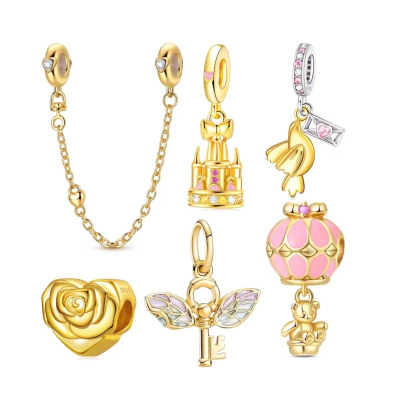 Gold Charms Für Pandora Armband, S925 Silber, Kaufen 3 Erhalten 70% Sale von Luvarin