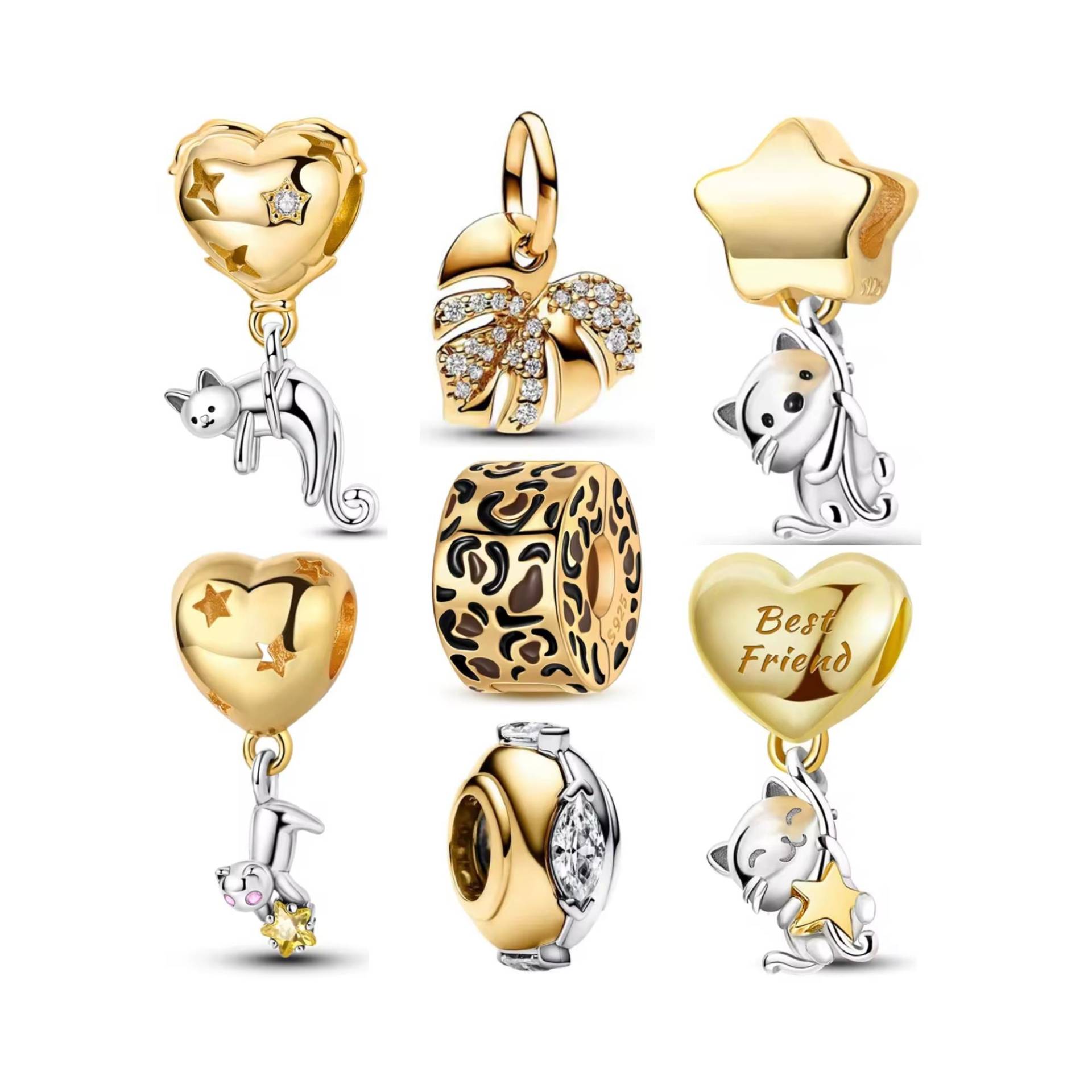 Gold Charms Für Pandora Armband, S925 Silber, Kaufen 3 Erhalten 70% Sale von Luvarin