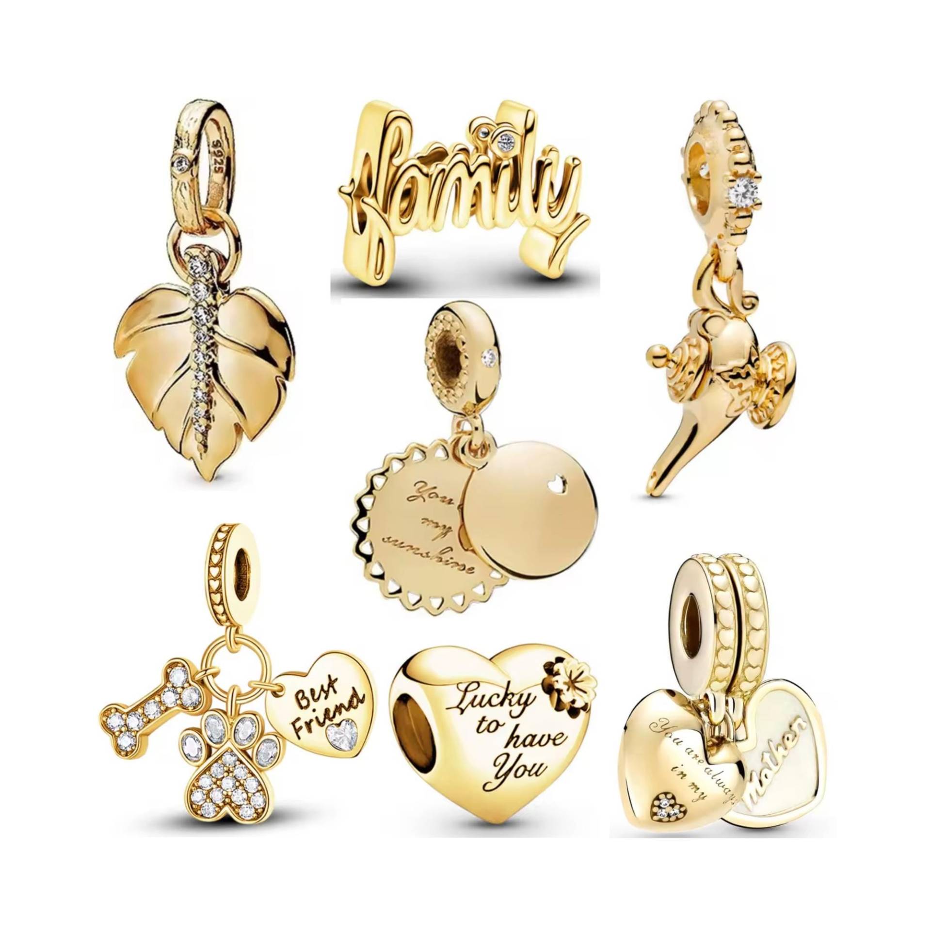 Gold Charms Für Pandora Armband, S925 Silber, Kaufen 3 Erhalten 70% Sale von Luvarin