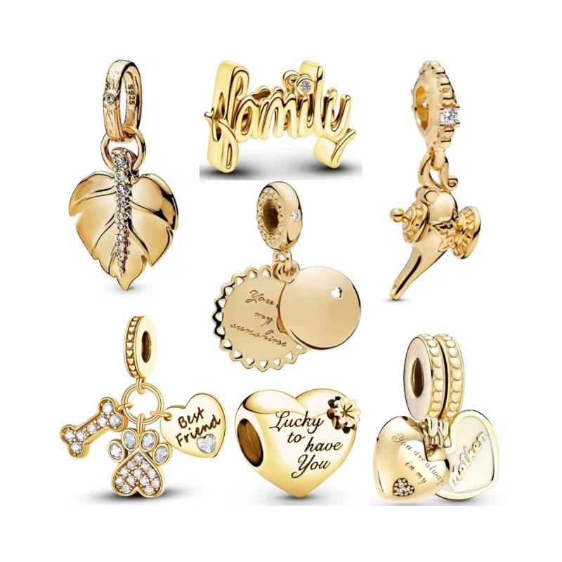Gold Charms Für Pandora Armband, S925 Silber, Kaufen 3 Erhalten 70% Sale von Luvarin