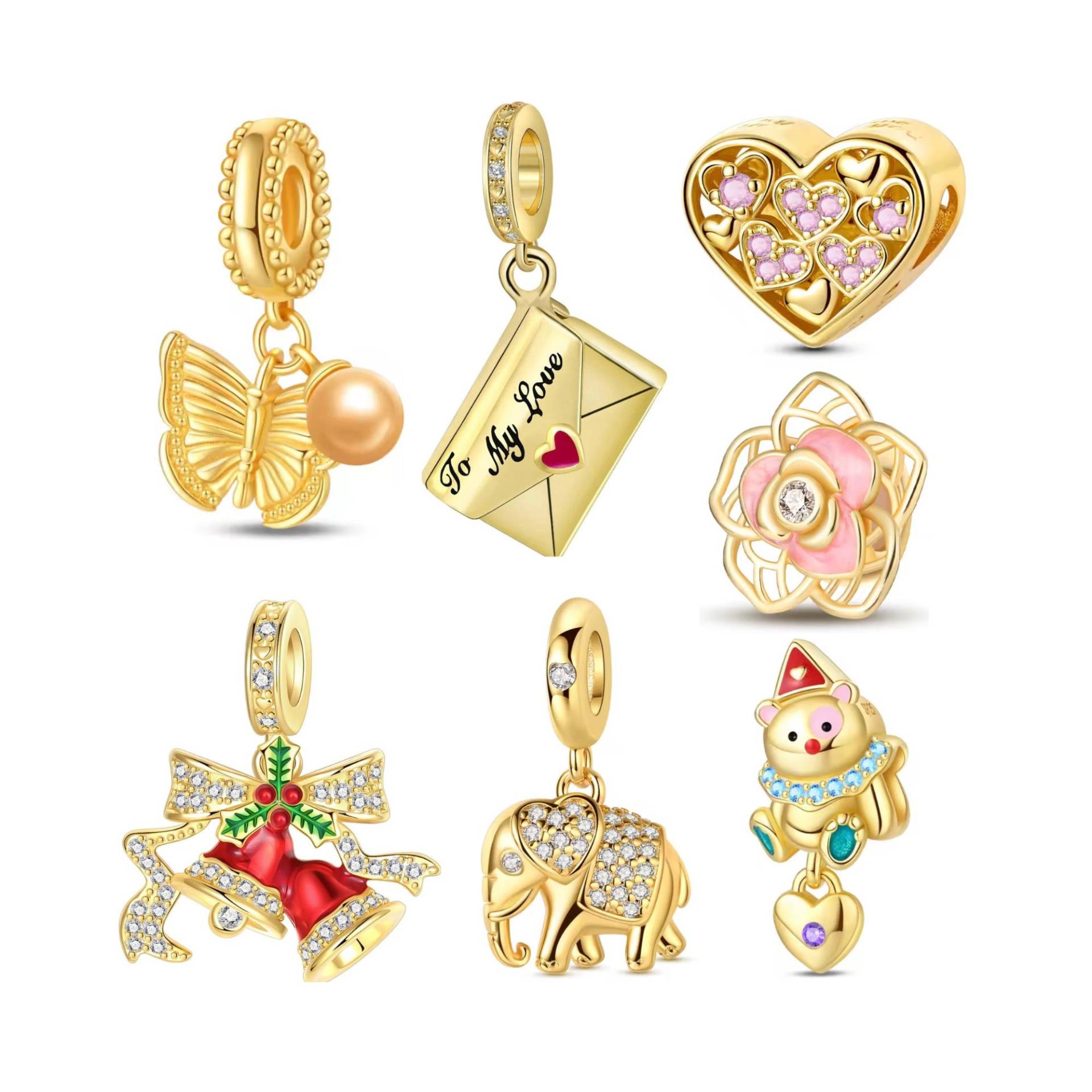 Gold Charms Für Pandora Armband, S925 Silber Charm, Kaufen 3 Get 70% Sale von Luvarin