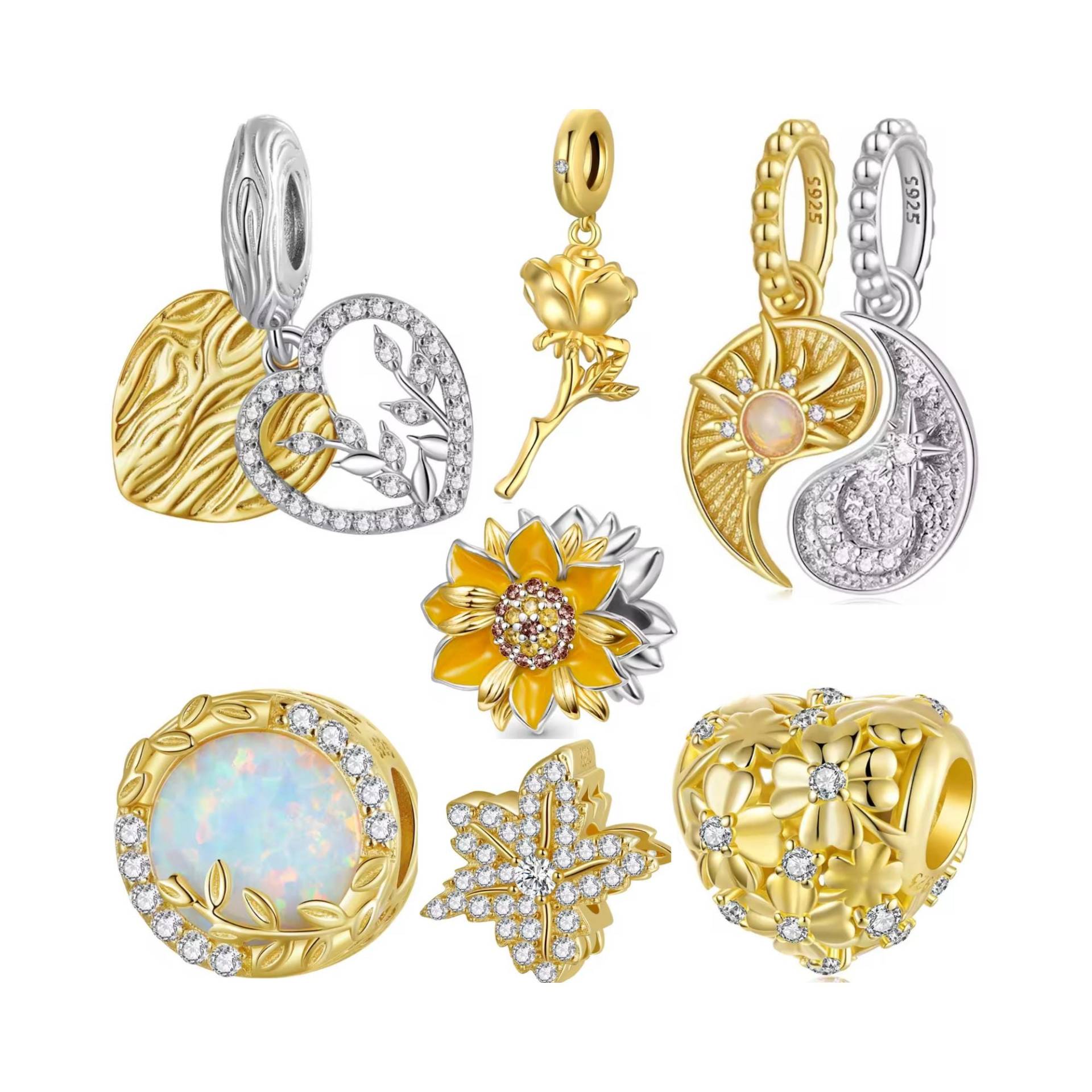 Gold Charms Für Pandora Armband, Sterlingsilber Charm, Kaufen 3 Erhalten 70% Sale von Luvarin