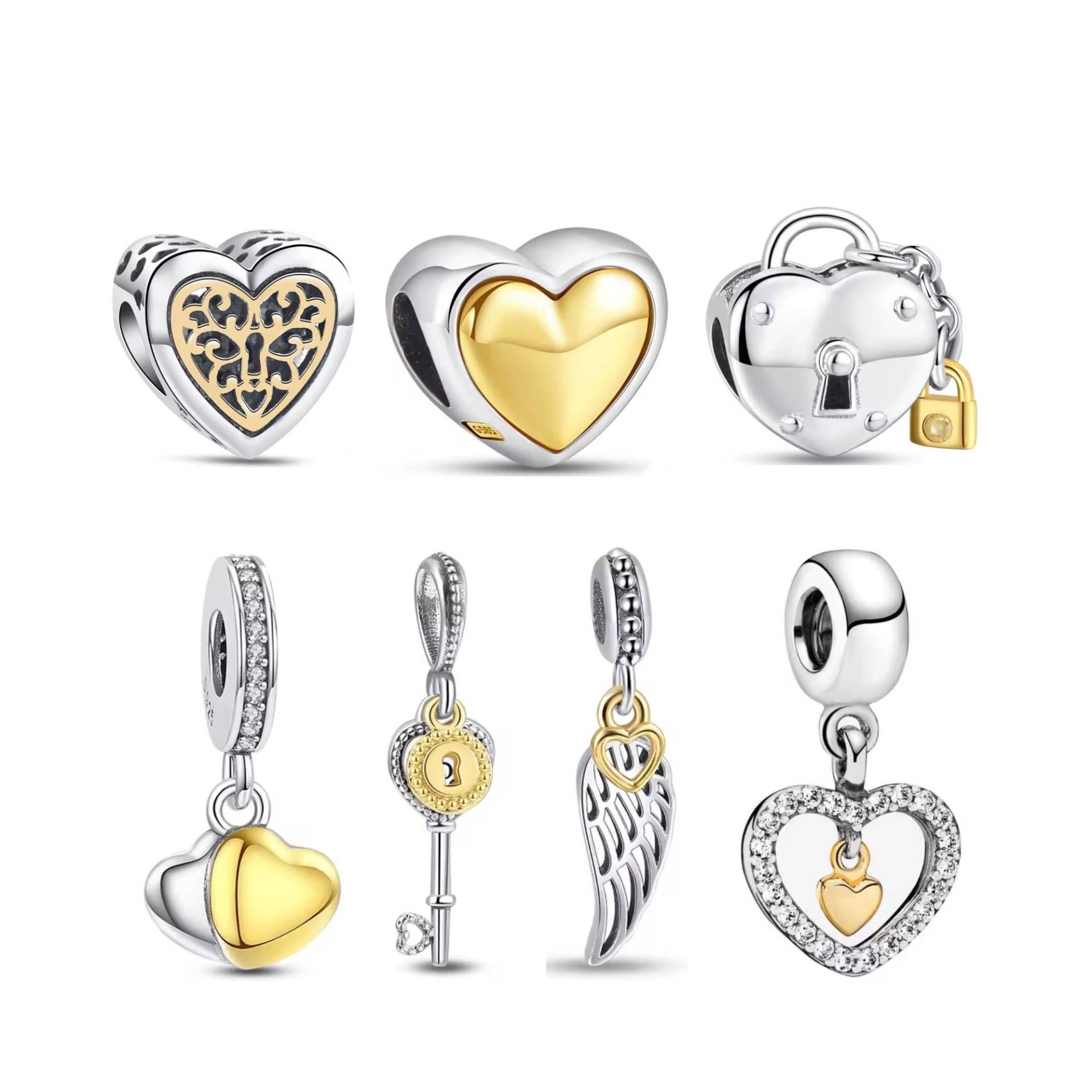 Herzform Charm, S925 Silber Charms, Für Pandora Armband, Kaufen 3 Erhalten 70% Sale von Luvarin