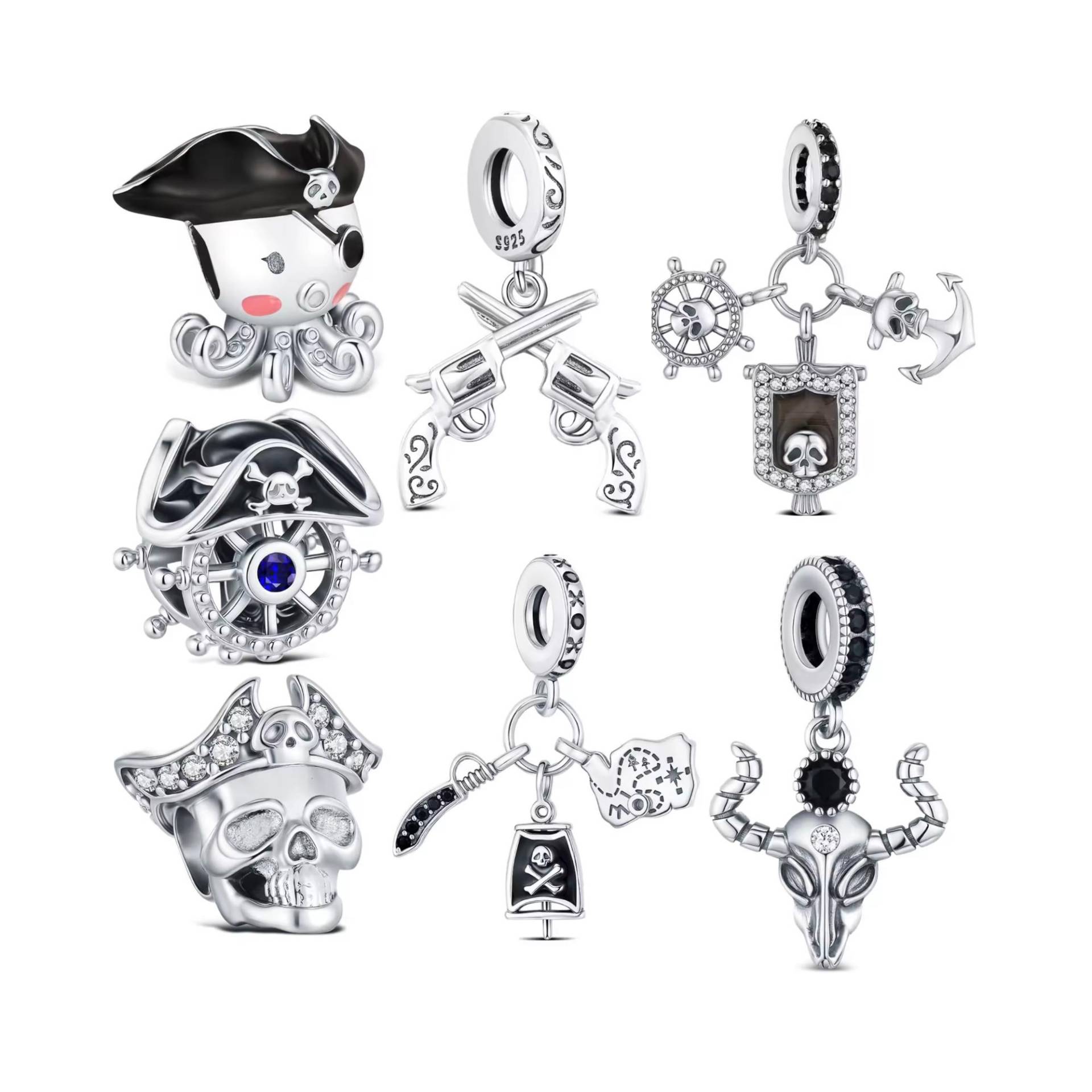 Piraten Charms, Für Pandora Armband, S925 Silber, Kaufen 3 Erhalten 70% Sale von Luvarin