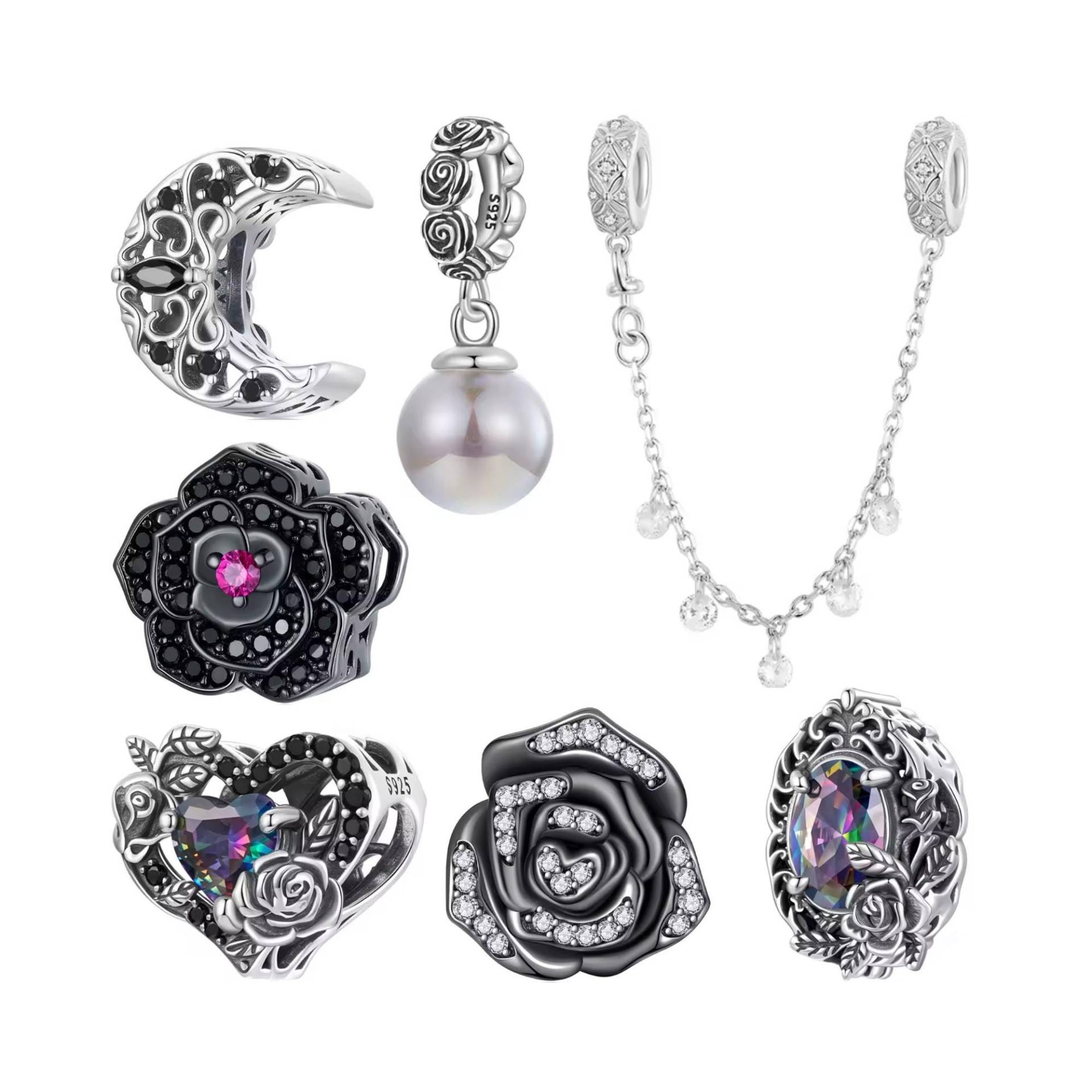 Schwarze Charms Für Pandora Armband, S925 Silber Charms, Kaufen 3 Get 70% von Luvarin