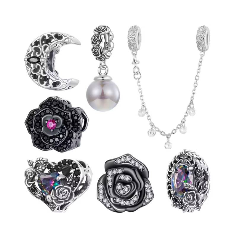 Schwarze Charms Für Pandora Armband, S925 Silber Charms, Kaufen 3 Get 70% von Luvarin