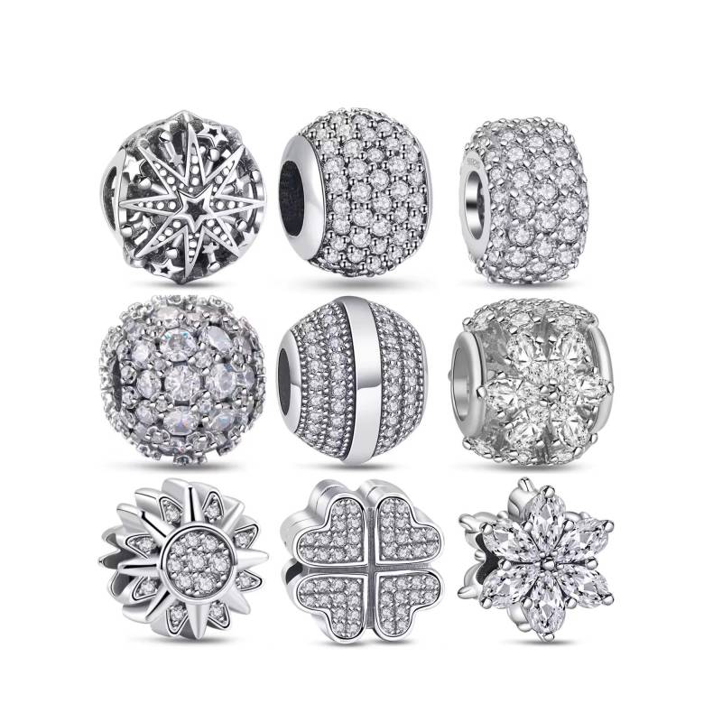 Silber Charms Für Pandora Armband, Zirkonia Steine, Kaufen 3 Erhalten 70% Sale von Luvarin