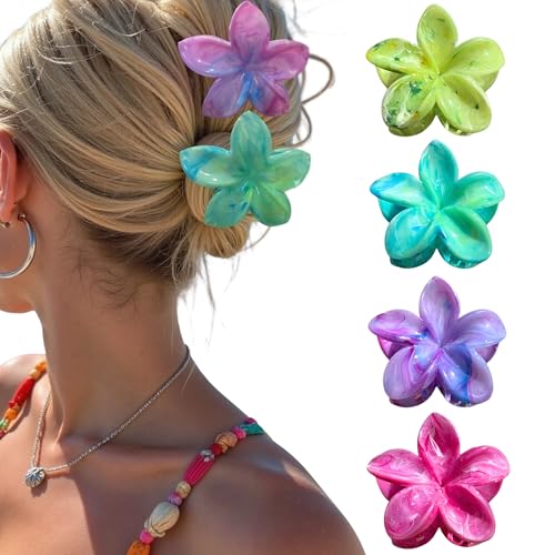 Blumen-Haarspangen für Frauen und Mädchen, große Klauen-Clips, dickes, dünnes, glattes, lockiges Haar, ästhetische Plumeria, hawaiianische Bananen-Clip, Strand-dekoratives süßes Zubehör, rutschfest Blumen-Haarspangen für Frauen und Mädchen, große Klauen-Clips, dickes, dünnes, glattes, lockiges Haar, ästhetische Plumeria, hawaiianische Bananen-Clip, Strand-dekoratives süßes Zubehör, rutschfest von Luvearo