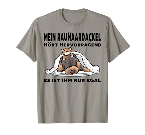 Luvevedachshundluv Rauhaardackel Hund T-Shirt Grau Cartoon Kleinkind Unisex-Kinder, Unisex-Erwachsene Mdchen von Luvevedachshundluv