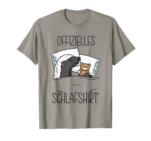 Luveverateltha Honigdachs Mit Kuscheltier Cartoon Schlaf T-Shirt Grau Unisex Erwachsene, Kinder Kurzarm Klein EU S Luveverateltha Honigdachs Mit Kuscheltier Cartoon Schlaf T-Shirt Grau Unisex Erwachsene, Kinder Kurzarm Klein EU S von Luveverateltha