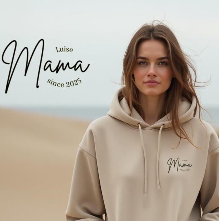 Mama Hoodie Personalisiert - Name & Geburtsjahr Geschenk Zur Geburt Muttertag von LuviMamaLabel
