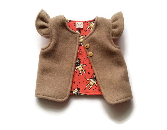 Merino-Wollweste, Wollweste Für Mädchen, Braune Wollweste, Weste Kleinkinder, Ärmellose Baby-Mädchen, Woll-Kinderkleidung, Merinowolle von LuviluDesign