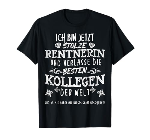 Luvrentnerintha Stolze Rentnerin Im Ruhestand Abschied T-Shirt Schwarz Damen Klein EU Klein Regulär Kurzarm von Luvrentnerintha