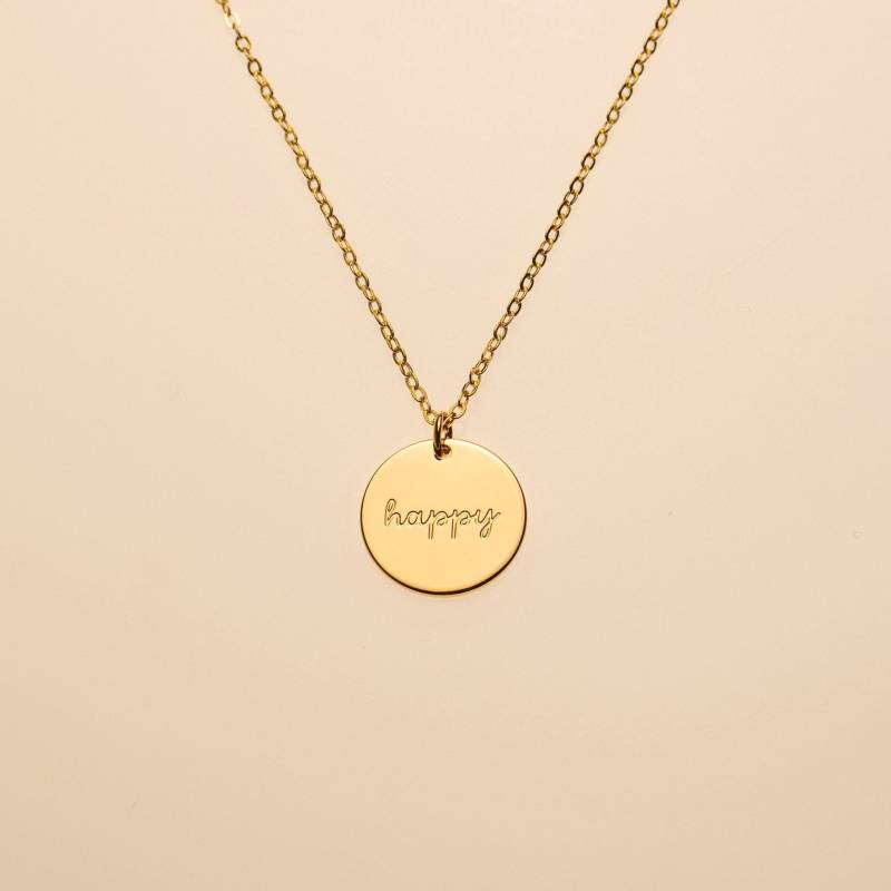 Happy Mantra Schmuck Kraft Wort Positive Affirmation Halskette von LuvstonedAccessories