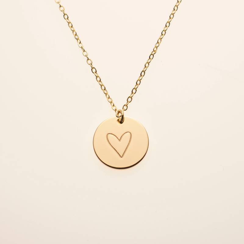 Zierliche Kleine Herz Liebe Anhänger Disc Halskette Charm Schmuck Zierliche Kleine Herz Liebe Anhänger Disc Halskette Charm Schmuck von LuvstonedAccessories