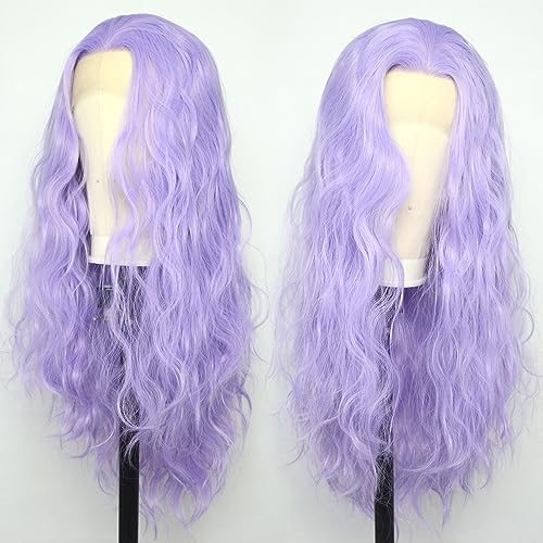Luwigs Lanvendar Perücke mit natürlichem gewelltem Spitzenansatz, synthetisch, locker, Körperwellen, Wärmefaser, für Damen, Ersatzperücke für Cosplay, Alltag, Luwigs Lanvendar Perücke mit natürlichem gewelltem Spitzenansatz, synthetisch, locker, Körperwellen, Wärmefaser, für Damen, Ersatzperücke für Cosplay, Alltag, von Luwigs