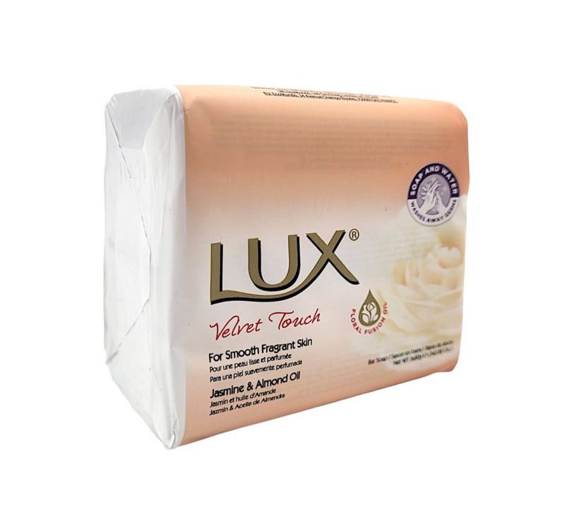 Lux Fußpeeling LUX Stückseife Velvet Touch 3er Pack à 80g Jasmin Mandelöl Duftseife von Lux