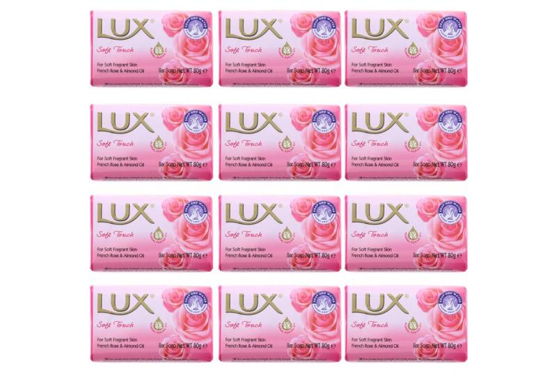 Lux Seifen-Set 12 x Lux Soft Touch Stück Seife sanft duftend mit französische Rosen u von Lux