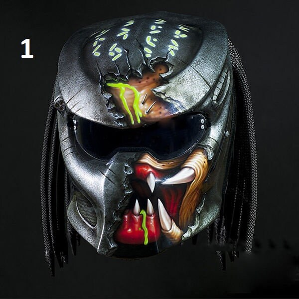 Benutzerdefinierter Predator Motorcyle Helm Handbemalt 3D Pinsel Typ 1 | Dot Und Ece Geprüft Benutzerdefinierter Predator Motorcyle Helm Handbemalt 3D Pinsel Typ 1 | Dot Und Ece Geprüft von LuxBearCustom