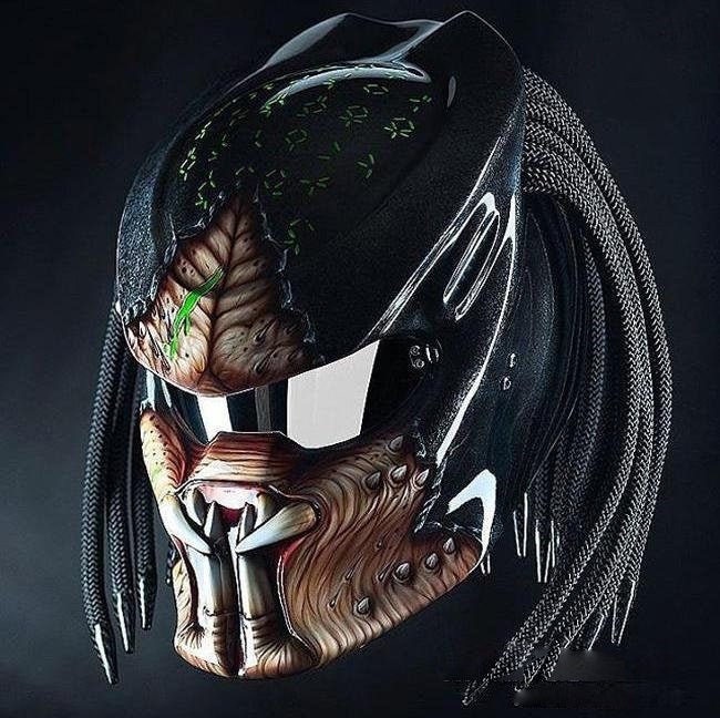 Benutzerdefinierter Predator-Motorradhelm, Handbemalt, 3D-Bürstentyp 5 | Dot - Und Ece-Geprüft von LuxBearCustom