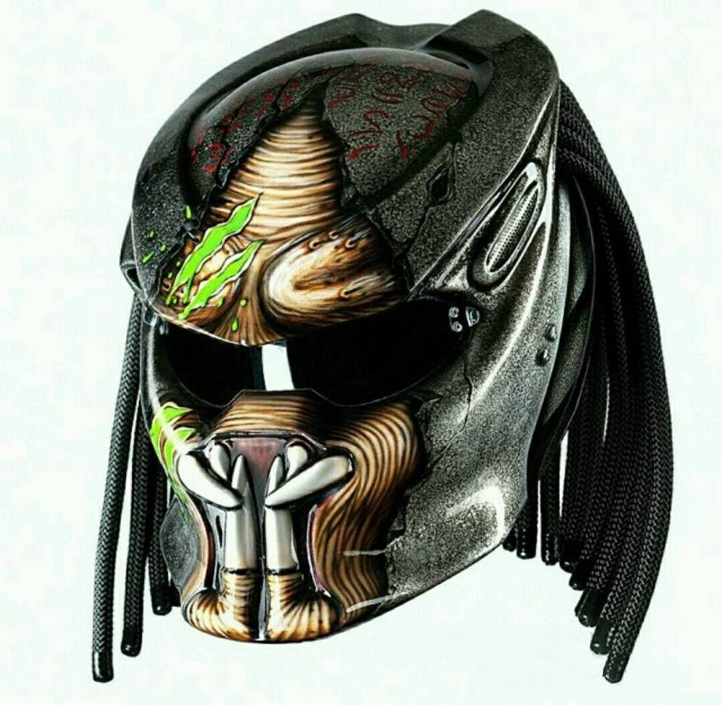 Custom Predator Motorcyle Helm Handbemalt 3D Pinsel Typ 6 | Dot Und Ece Geprüft von LuxBearCustom