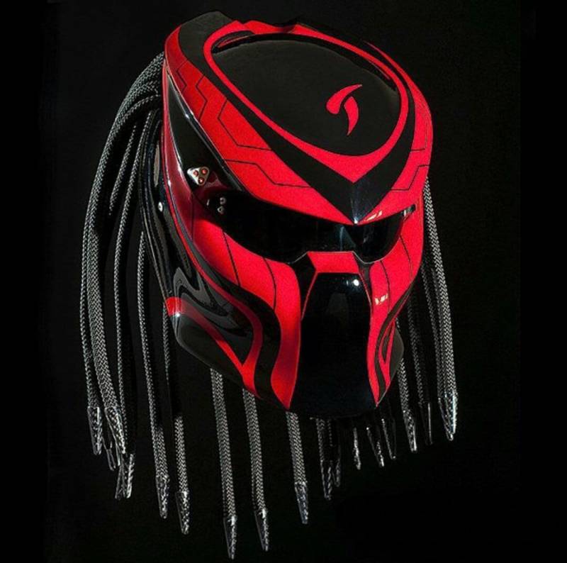 Custom Predator Motorrad Helm Red Line | Dot Und Ece Geprüft von LuxBearCustom