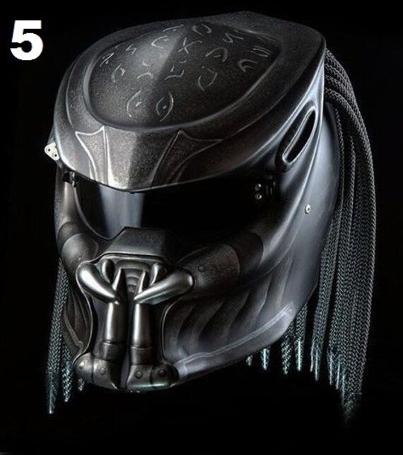 Custom Predator Motorrad Helm Schwarz Stylis | Dot Und Ece Geprüft von LuxBearCustom