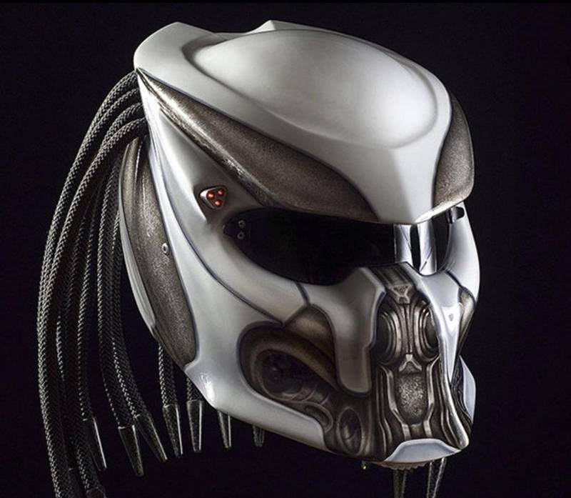 Custom Predator Motorrad Helm Skull Roboter | Dot Und Ece Geprüft von LuxBearCustom