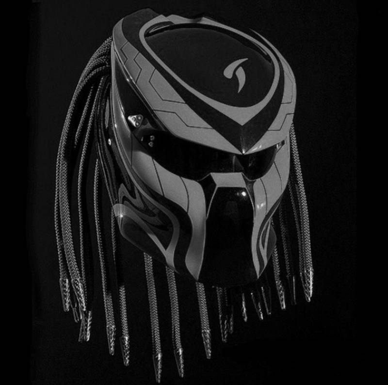 Custom Predator Motorradhelm Graue Linie | Dot Und Ece Geprüft von LuxBearCustom