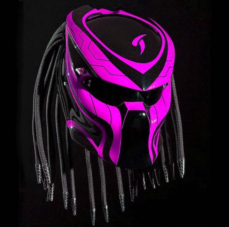 Custom Predator Motorradhelm Pink Line | Dot Und Ece Geprüft von LuxBearCustom