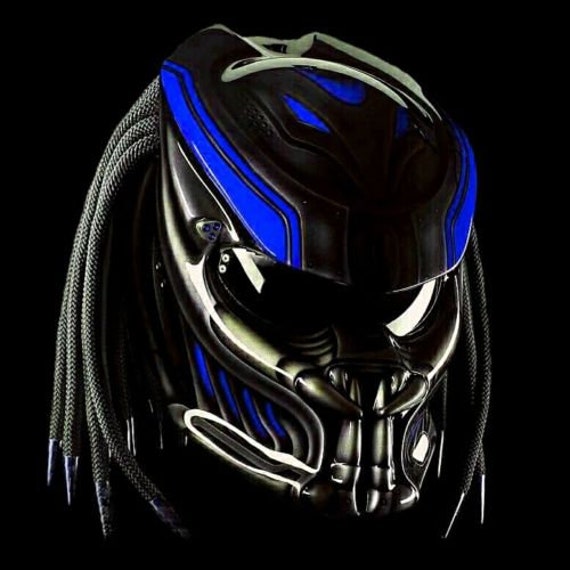Großartig Custom Predator Helm Blau Schwarz Stylus | Dot Und Ece Geprüft von LuxBearCustom