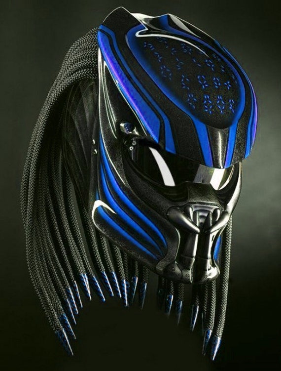 Großartig Custom Predator Helm Blue Line | Dot Und Ece Geprüft von LuxBearCustom