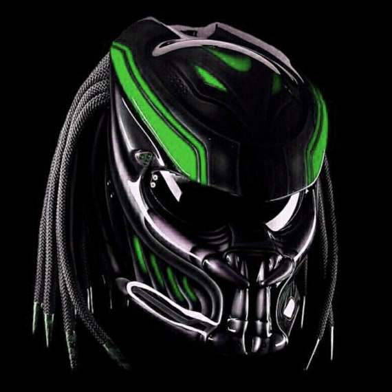 Großartig Custom Predator Helm Grün Schwarz Stylus | Dot Und Ece Geprüft von LuxBearCustom
