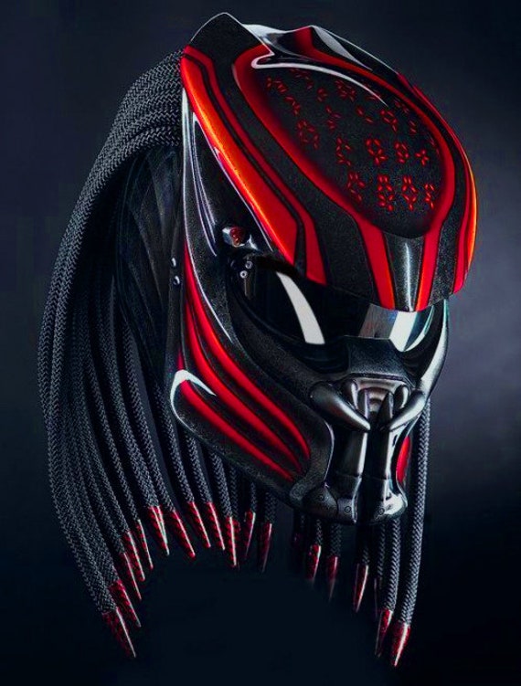 Großartig Custom Predator Helm Red Line | Dot Und Ece Geprüft von LuxBearCustom