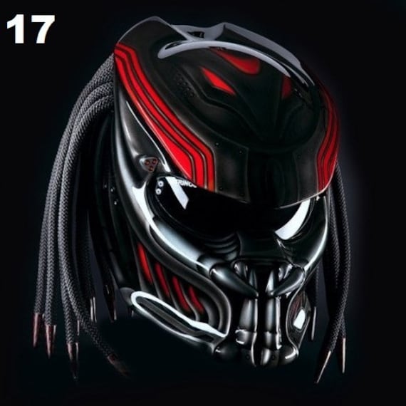 Großartig Custom Predator Helm Rot Schwarz Stylus | Dot Und Ece Geprüft von LuxBearCustom