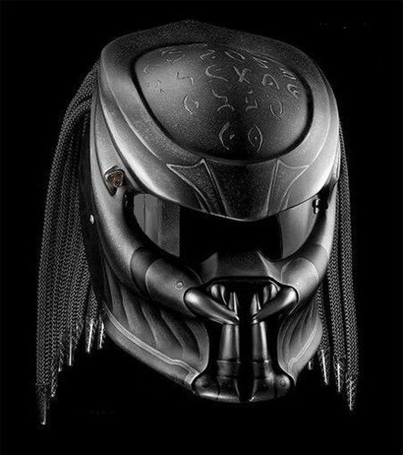 Großartig Custom Predator Helm Schwarz Mamba | Dot Und Ece Geprüft von LuxBearCustom