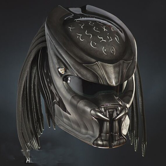 Großartig Custom Predator Helm Schwarz Mamba Gloss | Dot Und Ece Geprüft von LuxBearCustom