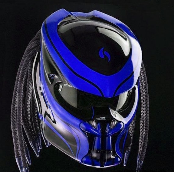 Tolle Custom Predator Motorrad Blue Line | Dot Und Ece Geprüft von LuxBearCustom