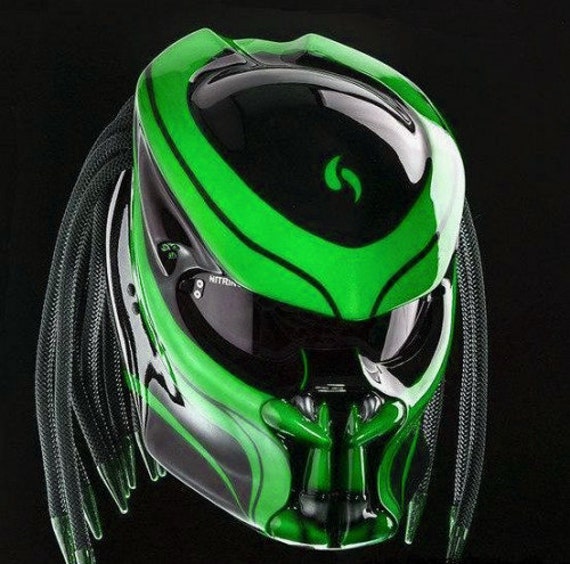 Tolle Custom Predator Motorrad Grüne Linie | Dot Und Ece Geprüft von LuxBearCustom